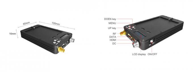 Mini transmissor sem fio video Corpo-gasto sem fio até 20km do transmissor 1080P de HD COFDM